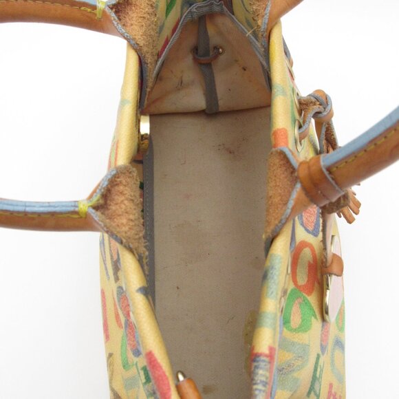 Dooney And Bourke Graffiti Spell Out Purse Coated Canvas Y2K No Strap - Picture 6 of 9